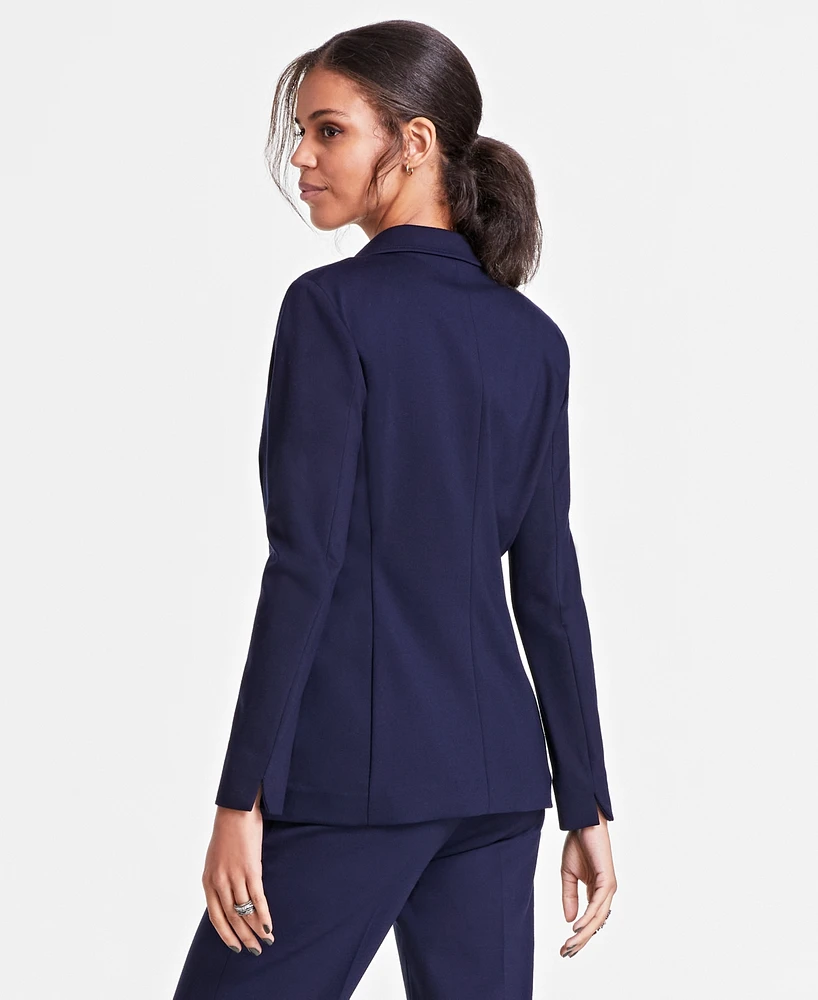 Bar Iii Women's Notch-Collar Single Button Blazer, Created for Macy's