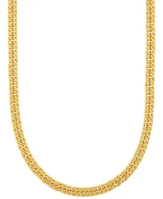 Curb Link Chain Necklaces In 14k Gold Plated Sterling Silver