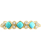 Effy Turquoise & Diamond (1/10 ct. t.w.) Ring in 14k Gold