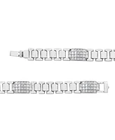 Men's Diamond Cluster Wide Link Chain Bracelet (2 ct. t.w.) in 10k White Gold