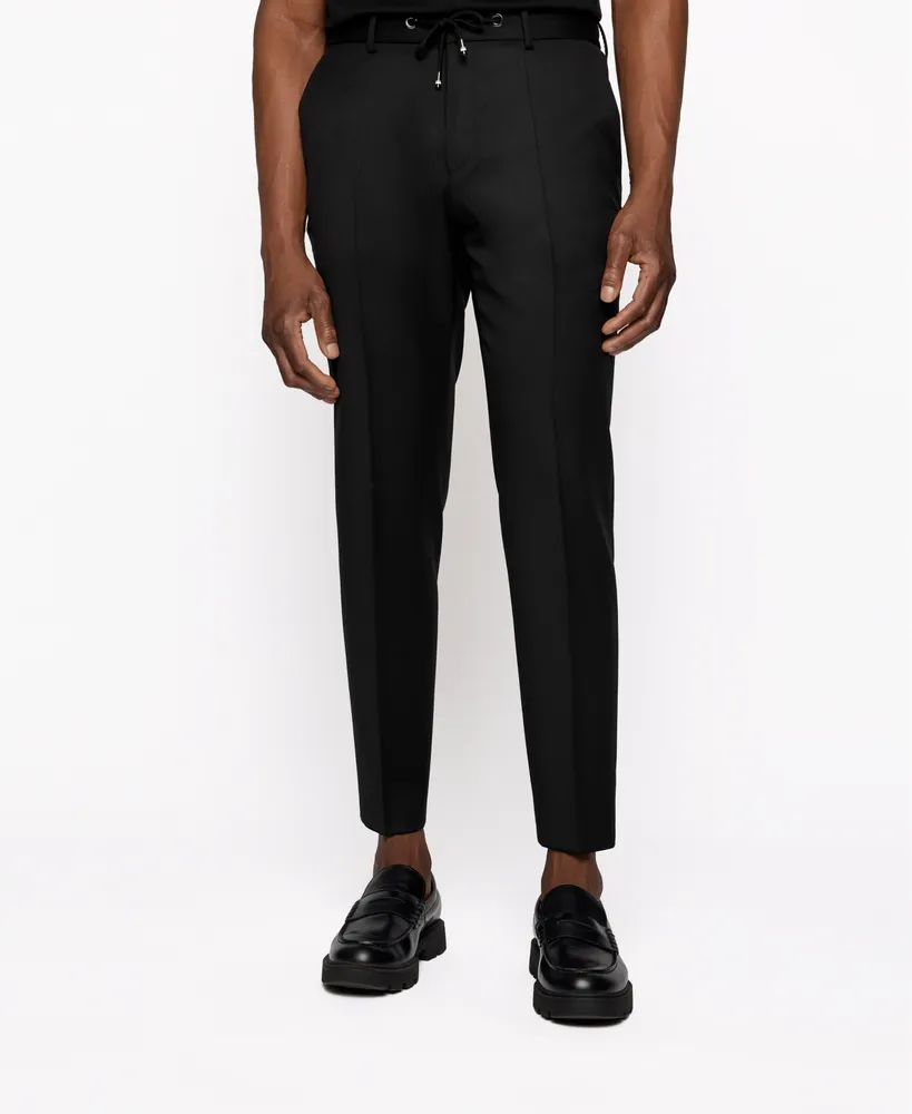 Buy ARROW Black Solid Polyester Blend Regular Fit Mens Trousers | Shoppers  Stop