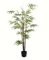 Vickerman 4' Artificial Potted Black Japanese Bamboo Tree