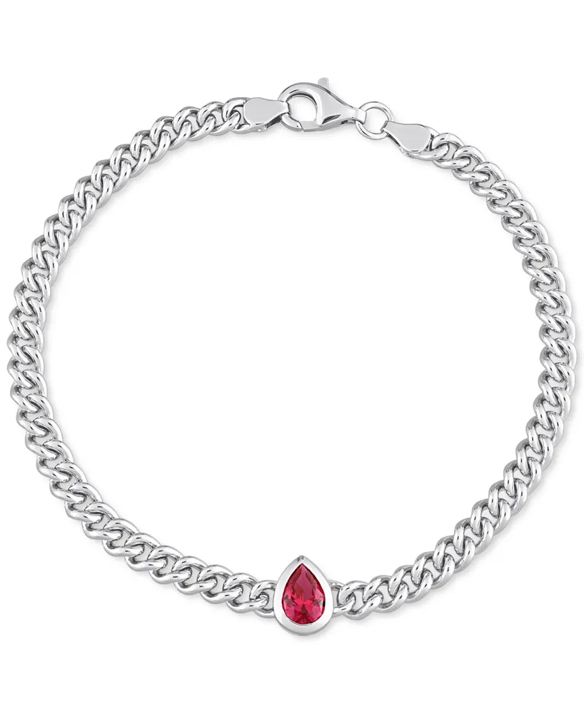 Lab-Grown Ruby Chain Link Bracelet (1-1/7 ct. t.w.) in Sterling Silver