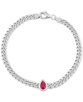 Lab-Grown Ruby Chain Link Bracelet (1-1/7 ct. t.w.) in Sterling Silver