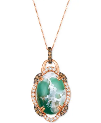 Le Vian Aquaprase Candy & Diamond (5/8 ct. t.w.) Adjustable Pendant Necklace in 14k Rose Gold