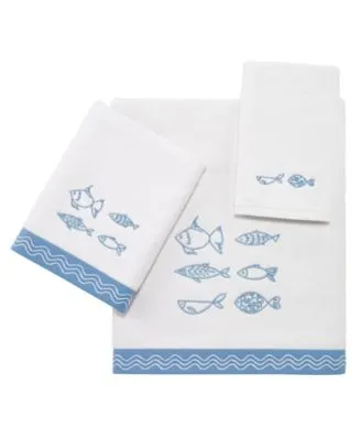Avanti Fin Bay Fish Embroidered Cotton Bath Towels