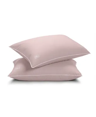 Pillow Gal Down Alternative Pillow and Removable Pillow Protector, King, Set of 2, Pink