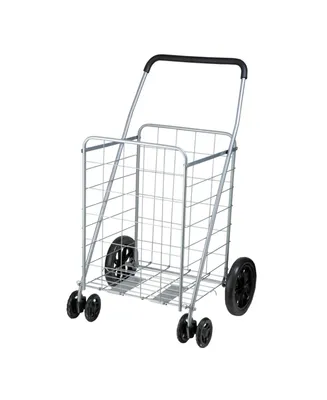4 Wheel Folding Utility Cart - Silver