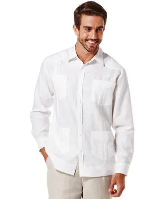 Cubavera Men's 100% Linen Long Sleeve 4 Pocket Guayabera Shirt