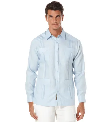 Cubavera Men's 100% Linen Long Sleeve 4 Pocket Guayabera Shirt