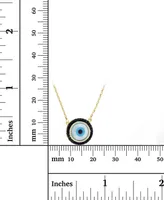 Cubic Zirconia & Enamel Evil Eye Pendant Necklace in 14k Gold-Plated Sterling Silver, 16" + 1" extender