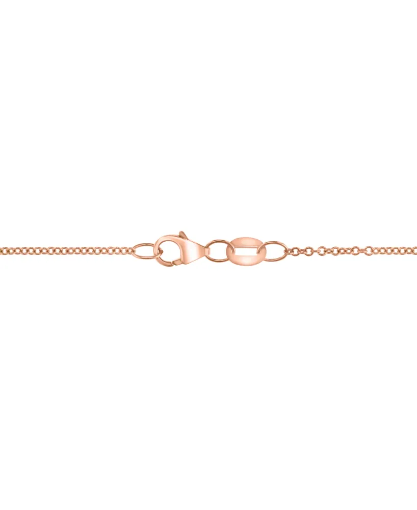Effy Pink Opal (10-9/10 ct. t.w.) & Diamond (1/5 ct. t.w.) Heart 18" Pendant Necklace in 14k Rose Gold