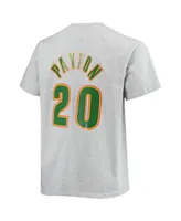 Men's Mitchell & Ness Gary Payton Heather Gray Seattle Supersonics Big and Tall Hardwood Classics Name Number T-shirt