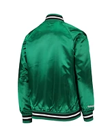 Big Boys Mitchell & Ness Kelly Green Boston Celtics Hardwood Classics Satin Raglan Full-Snap Jacket