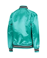 Big Boys Mitchell & Ness Teal San Antonio Spurs Hardwood Classics Satin Raglan Full-Snap Jacket