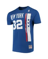 Men's Mitchell & Ness Julius Erving Blue New York Nets Hardwood Classics Stitch Name and Number T-shirt