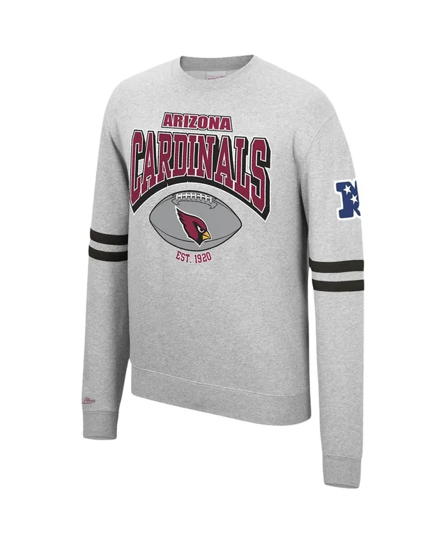 Men's Mitchell & Ness Heathered Gray Houston Texans Allover Print Fleece  Pullover Sweatshirt