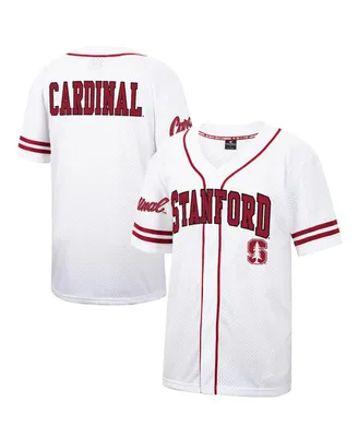 Men's Colosseum White and Cardinal Stanford Free Spirited Baseball Jersey
