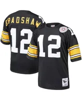 Men's Mitchell & Ness Terry Bradshaw Black Pittsburgh Steelers 1975 Authentic Throwback Retired Player Jersey