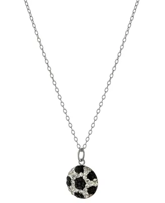 Giani Bernini Crystal Soccer Ball 18" Pendant Necklace in Sterling Silver, Created for Macy's