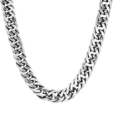 Steeltime Men's Stainless Steel Cuban Link Chain Necklaces - Silver