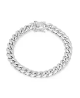 Steeltime Men's Stainless Steel Miami Cuban Chain Link Style Bracelet with 10mm Box Clasp Bracelet