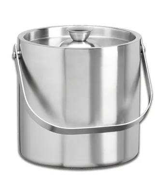 Stainless Collection Brushed Double Wall Bale Handle Ice Bucket, 3 Quart
