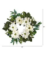 Magnolia, Eucalyptus and Berries Artificial Wreath, 23"