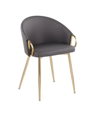 Lumisource Claire Contemporary Glam Chair Leather - Gold