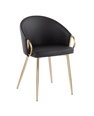 Lumisource Claire Contemporary Glam Chair Leather - Gold