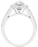 Diamond Oval Cluster 3-Pc Bridal Set (3 ct. t.w.) in 14k White Gold