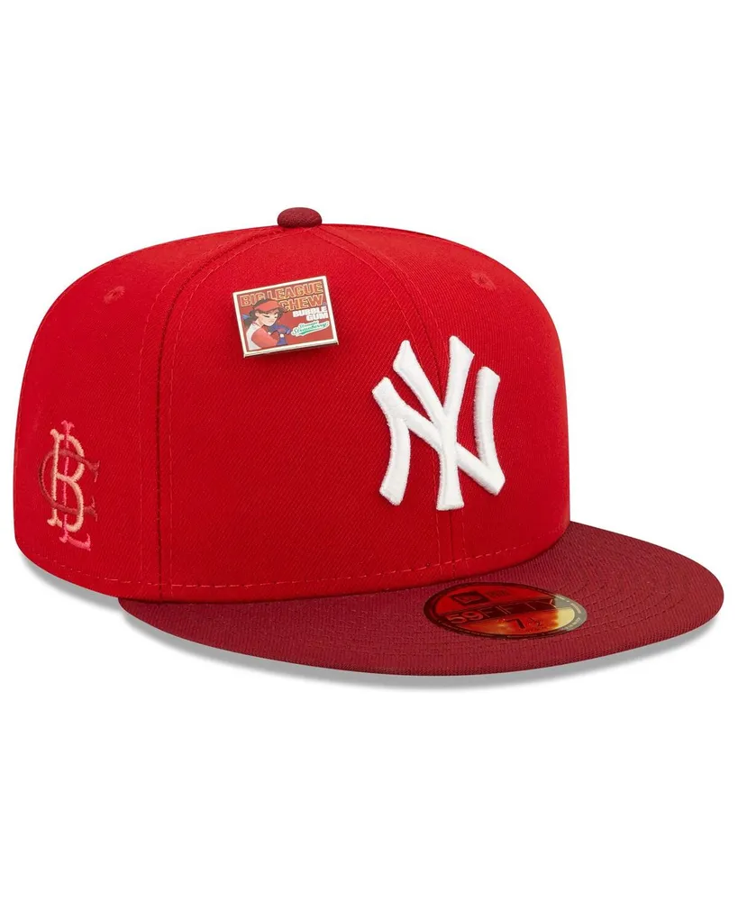 New York Mets New Era MLB x Big League Chew Slammin' Strawberry Flavor Pack  59FIFTY Fitted Hat - Scarlet/Cardinal