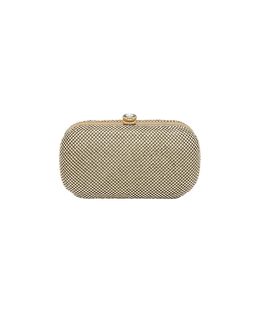 Women's Arlo Pyramid Mesh Minaudiere - Gold