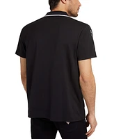Guess Men's Logo Taped Tipped Collar Polo Shirt