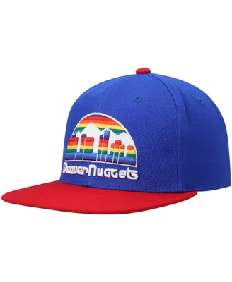 Men's Mitchell & Ness Royal and Red Denver Nuggets Hardwood Classics Team Two-Tone 2.0 Snapback Hat