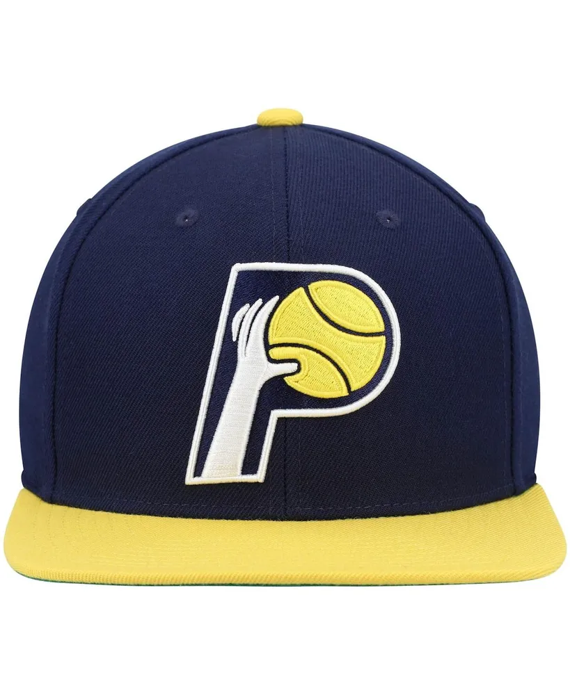Men's Mitchell & Ness Navy and Gold Indiana Pacers Hardwood Classics Team Two-Tone 2.0 Snapback Hat
