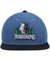 Men's Mitchell & Ness Blue and Black Minnesota Timberwolves Hardwood Classics Team Two-Tone 2.0 Snapback Hat