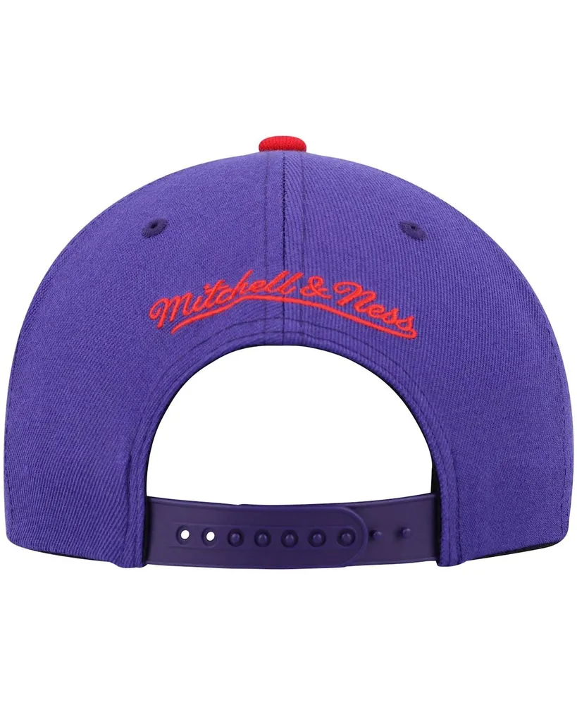 Men's Mitchell & Ness Purple and Red Toronto Raptors Hardwood Classics Team Two-Tone 2.0 Snapback Hat