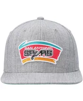 Men's Mitchell & Ness Heathered Gray San Antonio Spurs Hardwood Classics Team 2.0 Snapback Hat