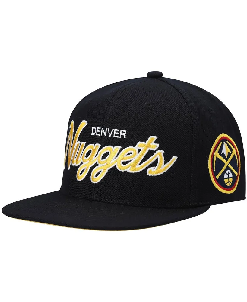 Men's Mitchell & Ness Black Denver Nuggets Hardwood Classics Script 2.0 Snapback Hat