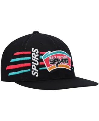 Men's Mitchell & Ness Black San Antonio Spurs Hardwood Classics Retro Bolt Deadstock Snapback Hat