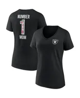 Women's Fanatics Black Las Vegas Raiders Team Mother's Day V-Neck T-shirt