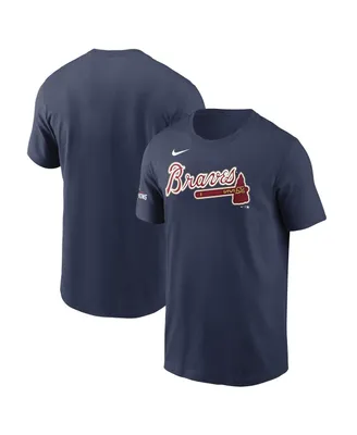 Men's Nike Navy Atlanta Braves 2022 Gold Program Wordmark T-shirt