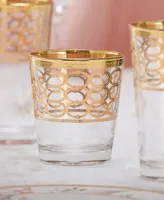 Lorren Home Trends 4 Piece Infinity Gold Ring Double Old Fashion Set - Gold