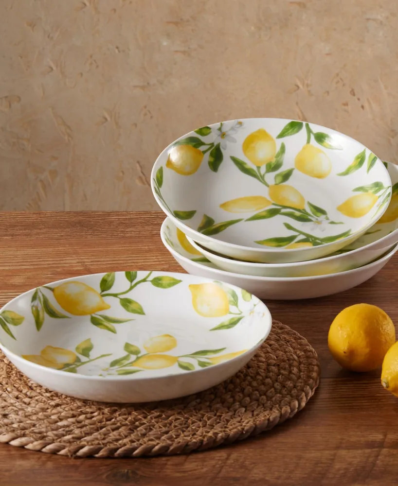 Mikasa Lemons Pasta Bowls, Set of 4