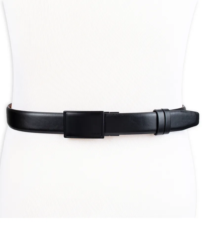 Kenneth Cole Reaction Men's Reversible Faux-Leather Compression Plaque Buckle Dress Belt