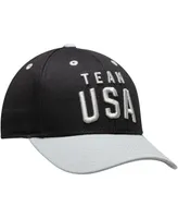 Big Boys Black and Gray Team Usa Latitude Two-Tone Structured Adjustable Snapback Hat