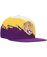 Men's Mitchell & Ness Purple and White Lsu Tigers Paintbrush Snapback Hat