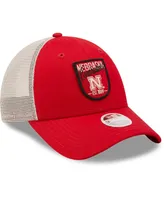 Women's New Era Scarlet Nebraska Huskers Retro State Trucker 9FORTY Snapback Hat