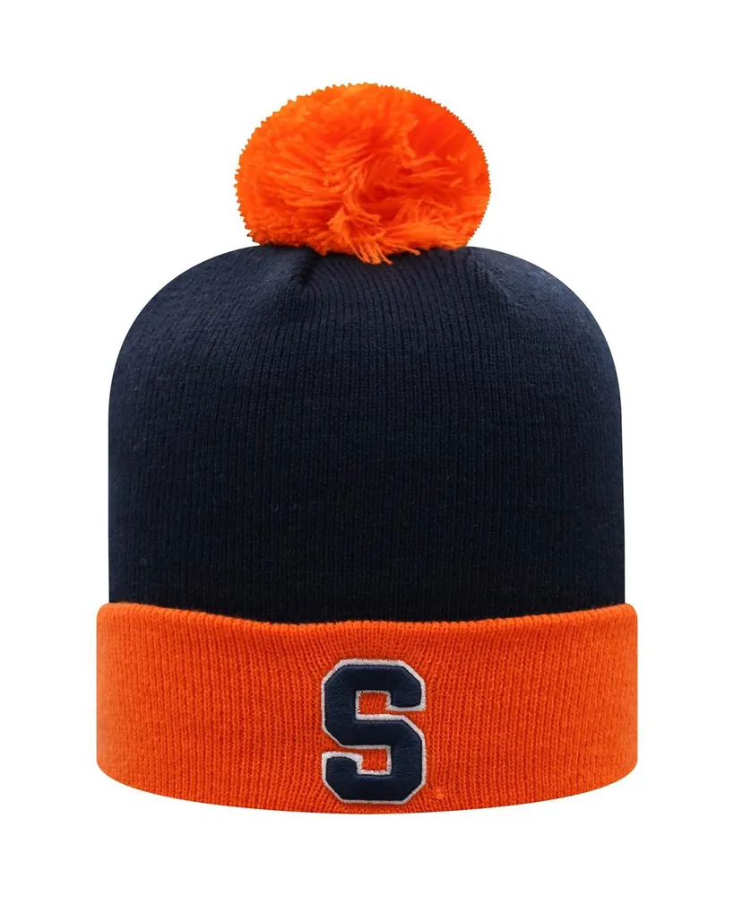 Men's Top of the World Navy and Orange Syracuse Orange Core 2-Tone Cuffed Knit Hat with Pom